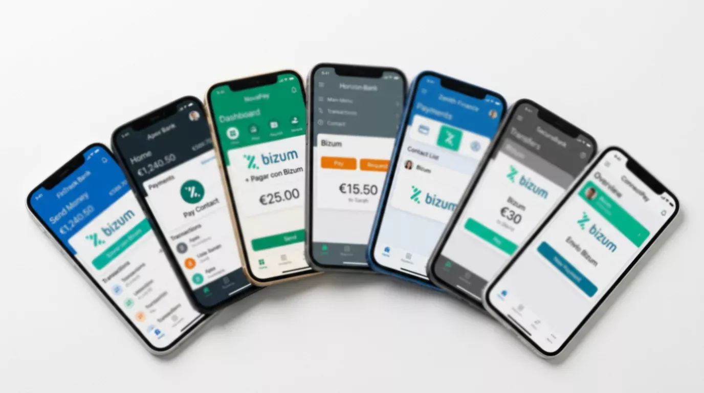 Logos de entidades bancarias españolas compatibles con Bizum para depósitos en casinos online
